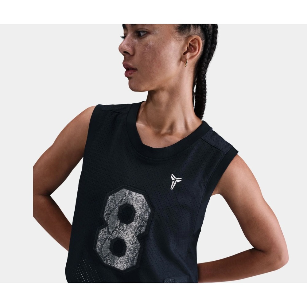 New NIKE KOBE 8 CROPPED WOMENS LIFESTYLE Medium BLACK MESH JERSEY IB2724-126 - Picture 3 of 4